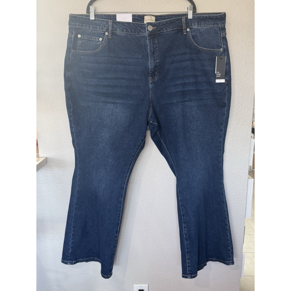 Eloquii Flare NWT Jeans Womens Size 24 Dark Wash High Rise Stretch